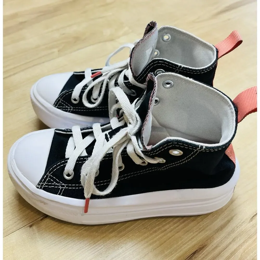 GIRLS' CONVERSE LITTLE KID CHUCK TAYLOR MOVE PLATFORM SNEAKERS Sz 13